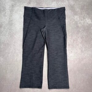 Lululemon Groove Crop Yoga Pants Grey Space Dye Heathered Split Hem Womens 30x20